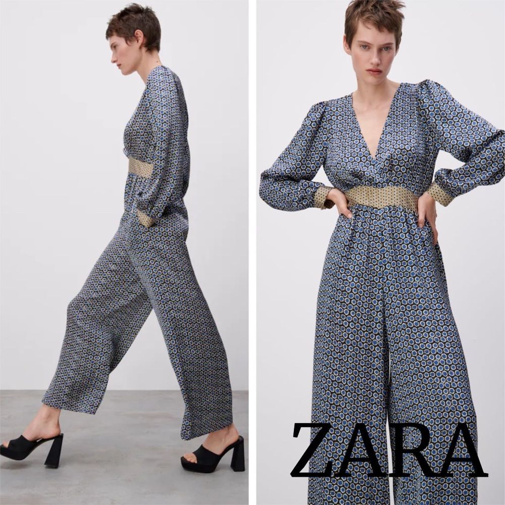 ZARA GEOMETRIC PRINT JUMPSUIT